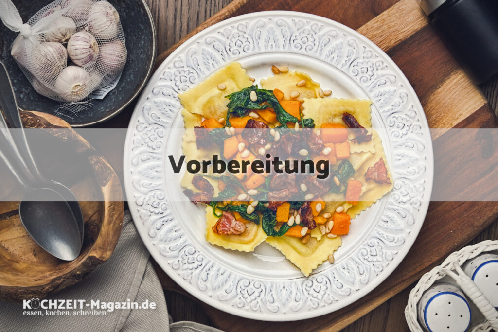 Kürbis Ravioli Vorbereitung