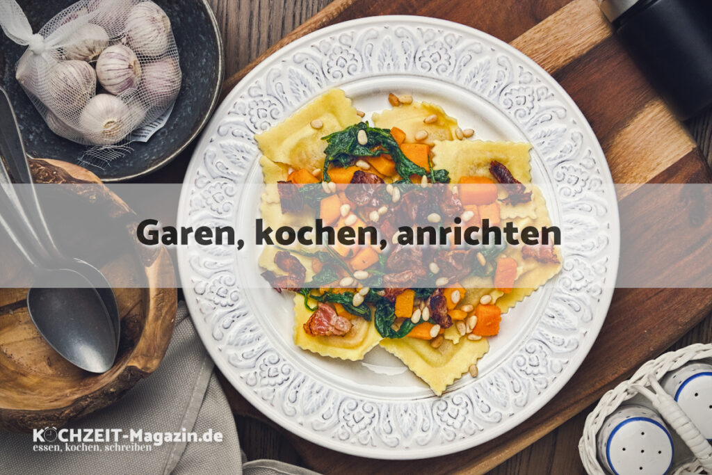 Kürbis Ravioli garen