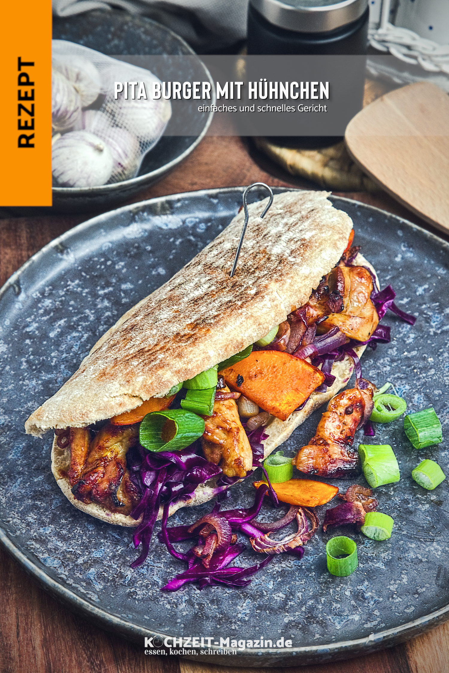 Pita Burger Pita Burger mit Hühnchen & Kürbis