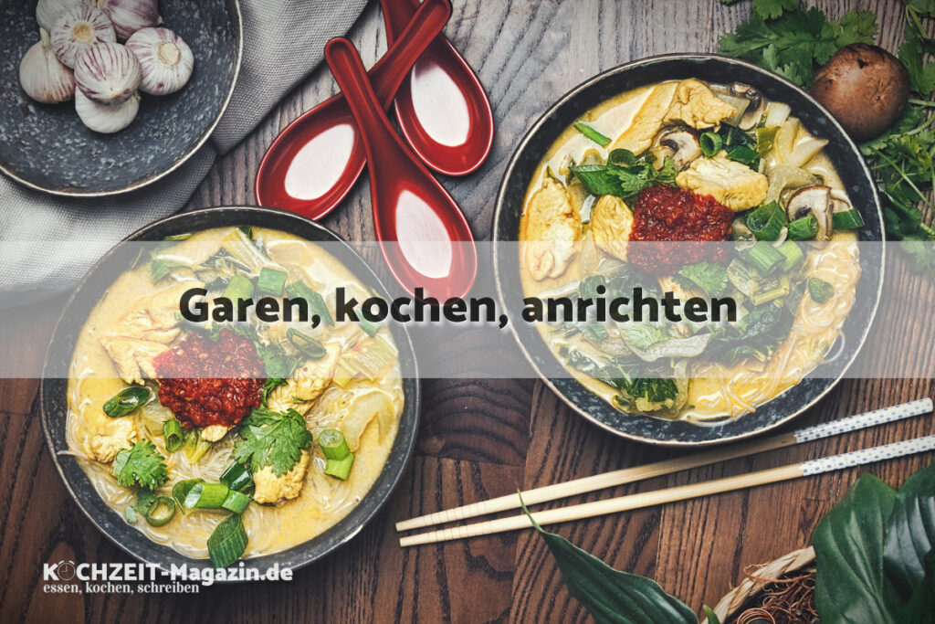 Thai Suppe mit Huhn garen