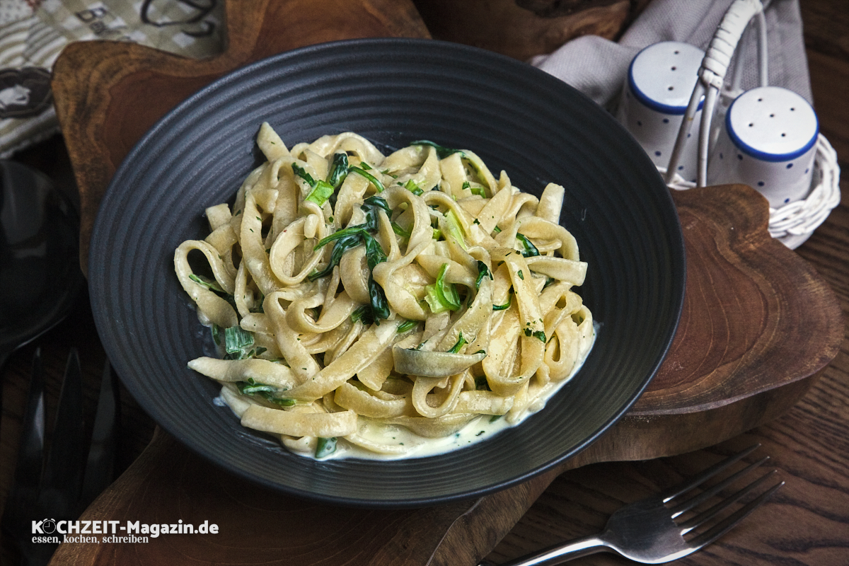 Camembert Spinat Pasta Rezept