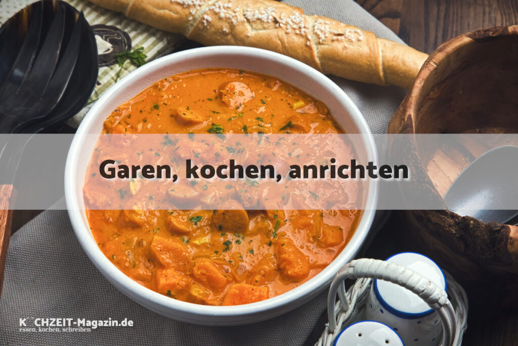 Kürbis Gulasch garen