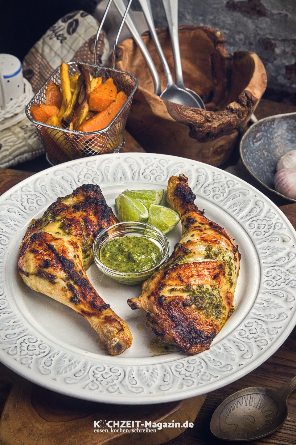 Peruanisches Huhn Abbildung 1 Peruanisches Huhn mit Kräuter-Chili-Salsa