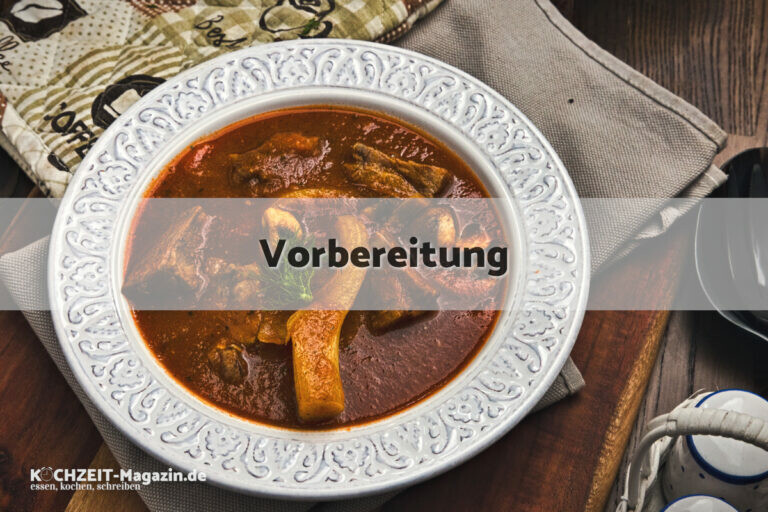 Schweinegulasch mit Fenchel und Pilzen Vorbereitung