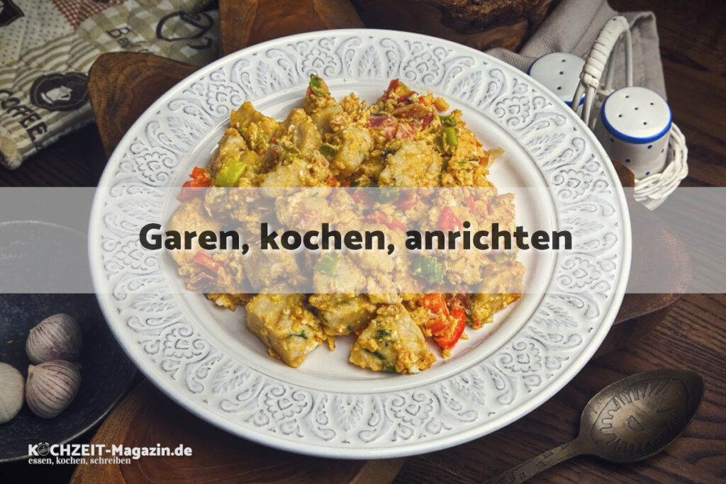 geröstete Knödel mit Ei garen
