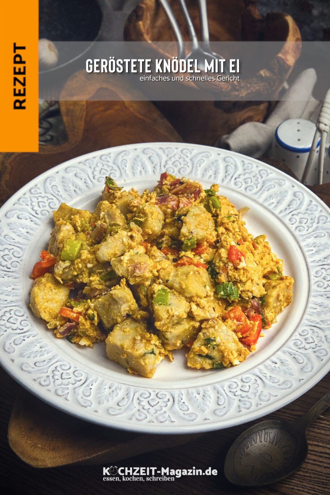 geröstete Knödel mit Ei