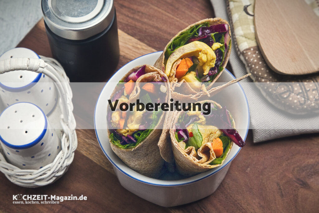 Asia Chicken Wrap Vorbereitung