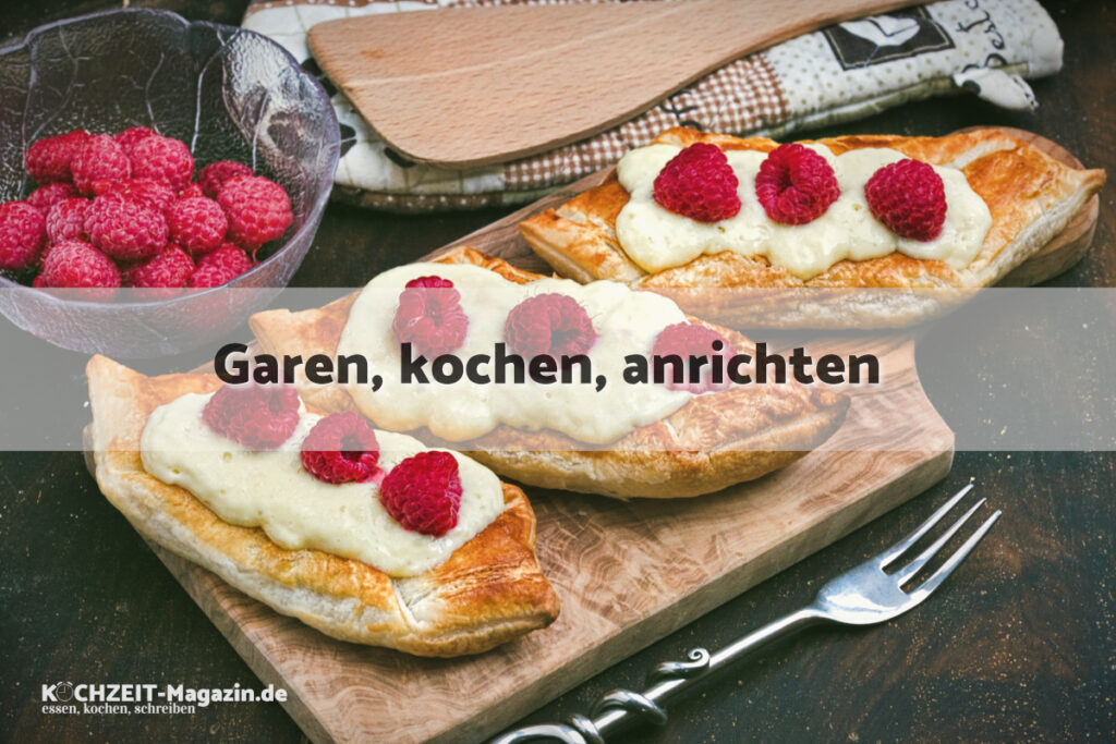 Blätterteig Pudding Taschen garen