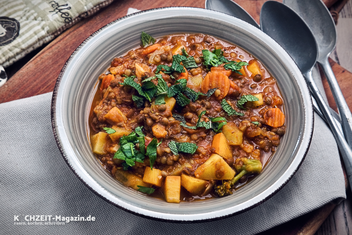 LinseneIntopf mit Kaki Rezept