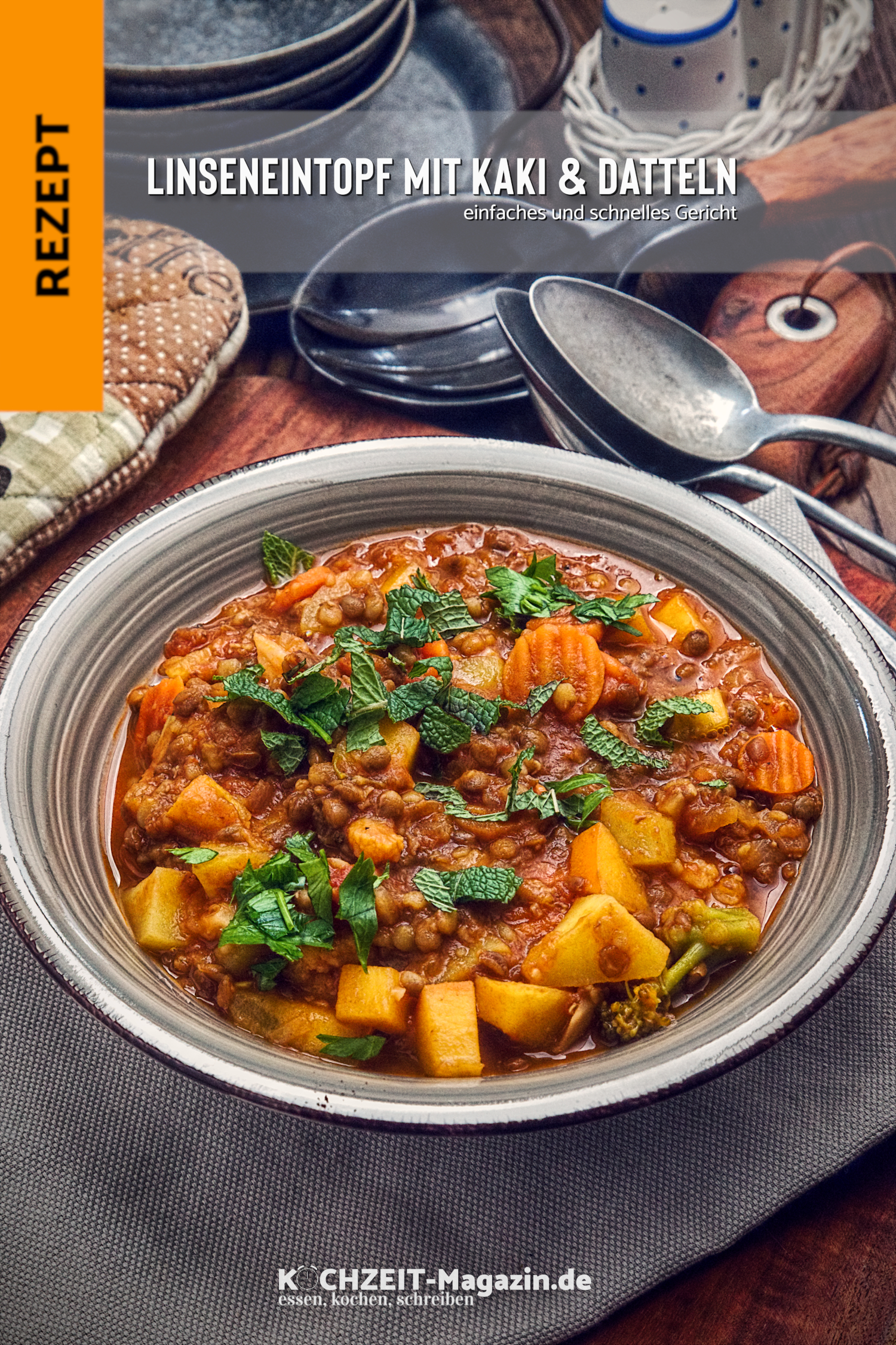 LinseneIntopf mit Kaki Linseneintopf mit Kaki und Datteln