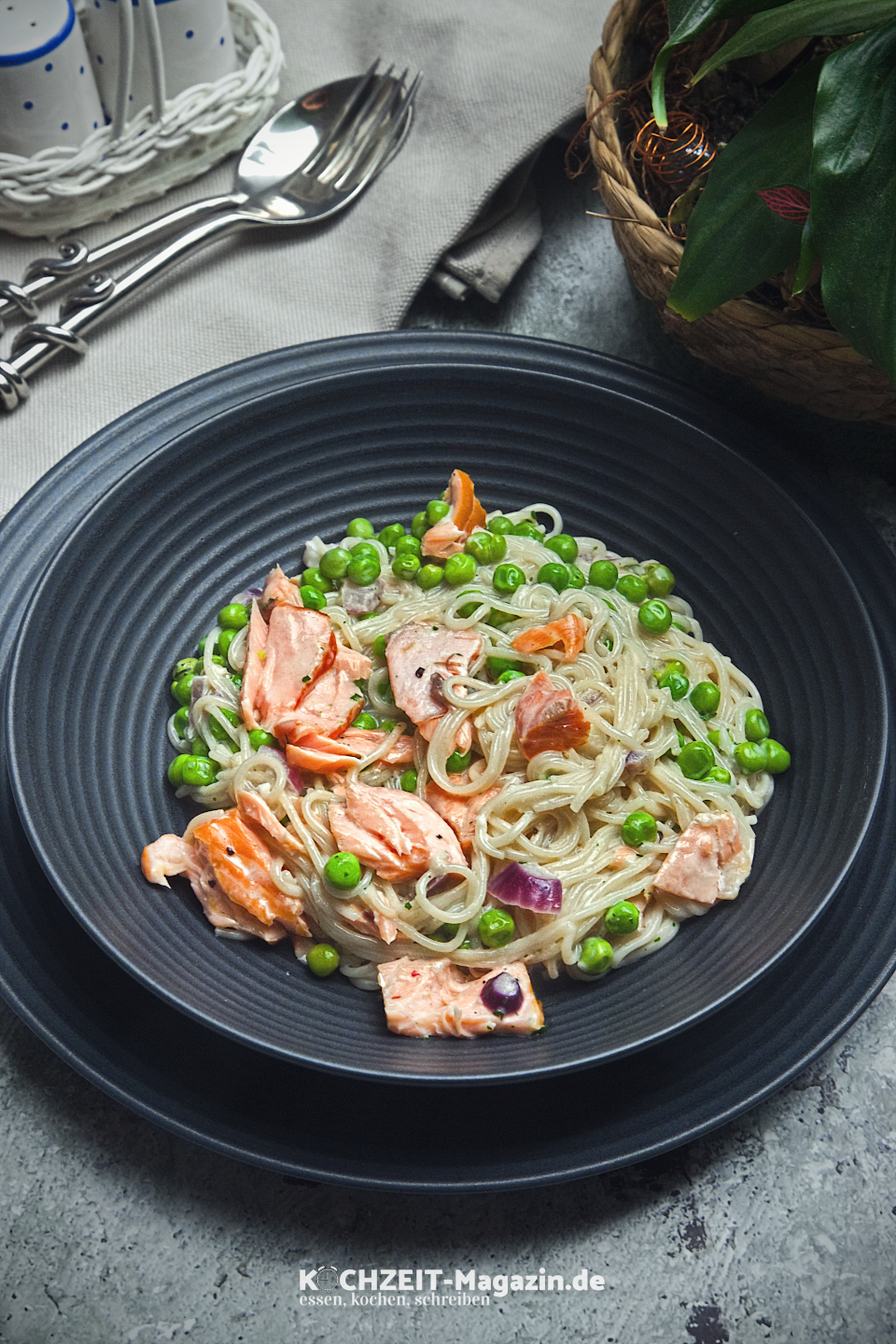 Pasta al Salmone e Piselli Abbildung 1 Pasta al Salmone e Piselli