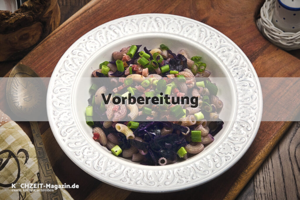 Rotkohl Pasta Vorbereitung