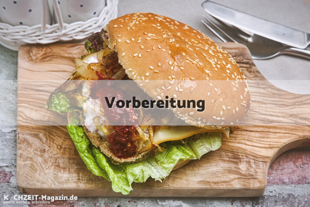 Auberginen Burger Vorbereitung