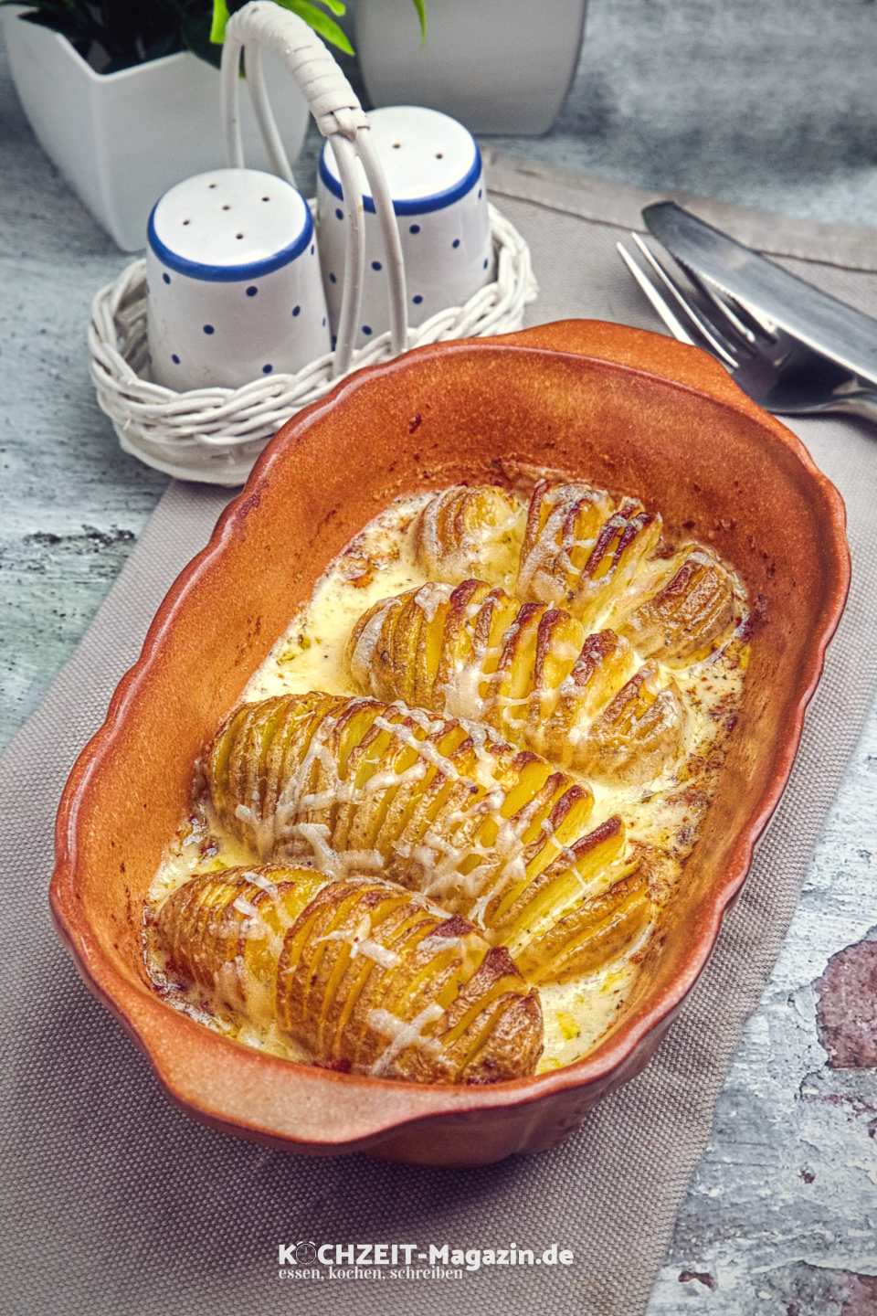Hasselback Kartoffeln Savoyard Art Abbildung 1