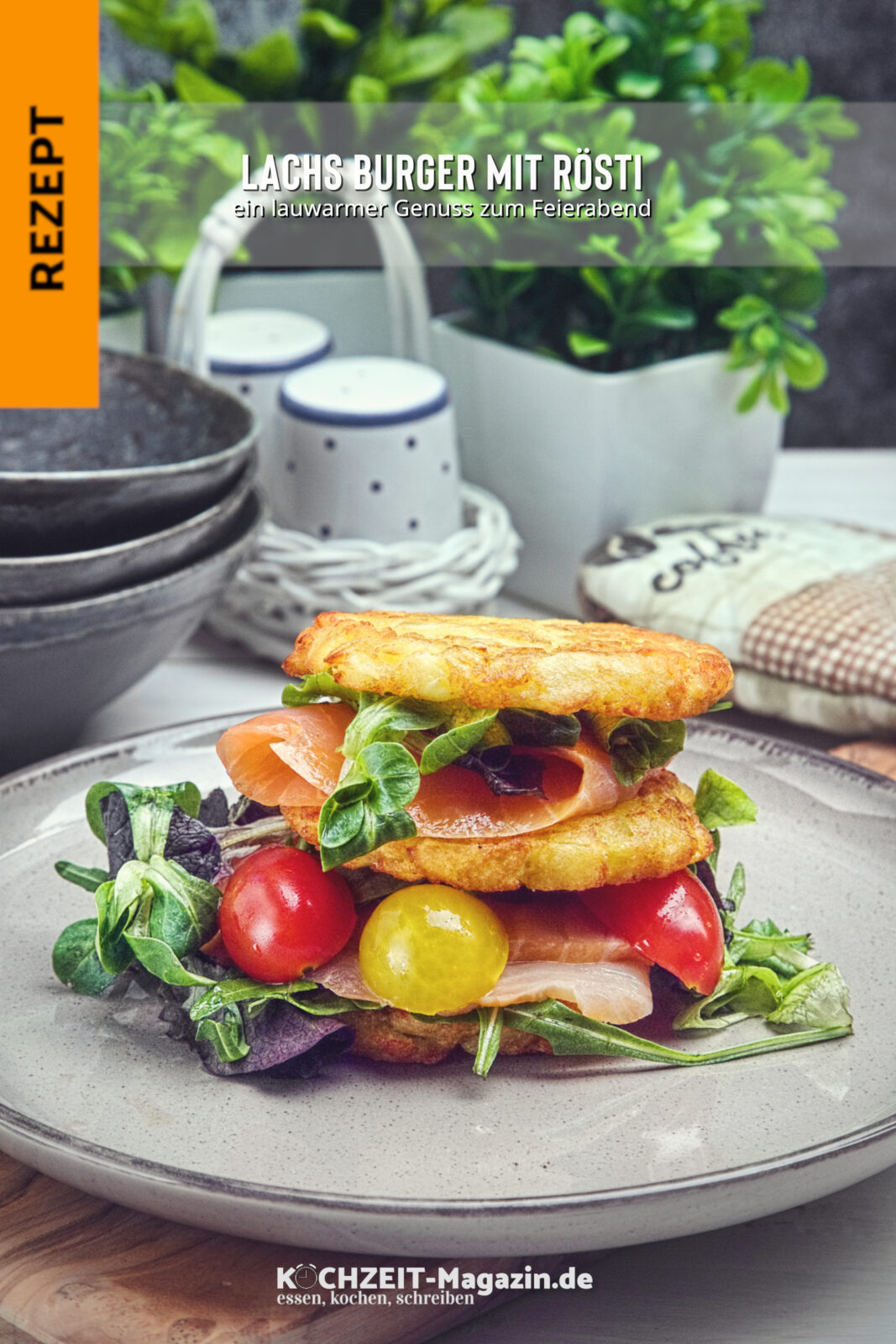 Lachsburger mit Rösti