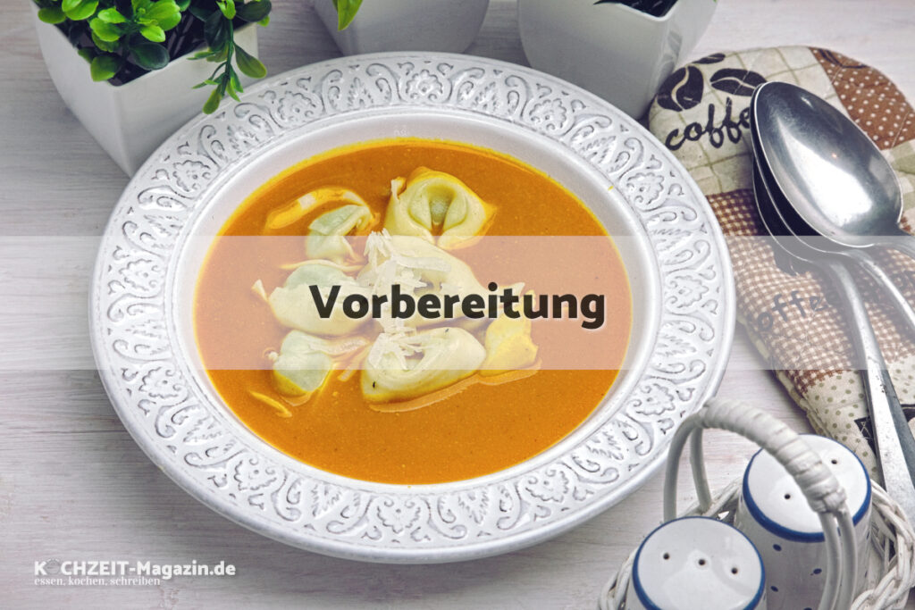 Tortellini Kürbiscreme Vorbereitung