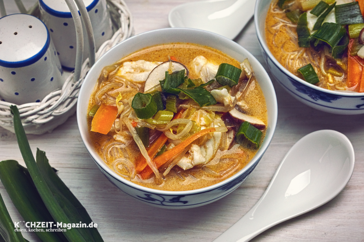 Asiatische Fischsuppe mit Glasnudeln Rezept