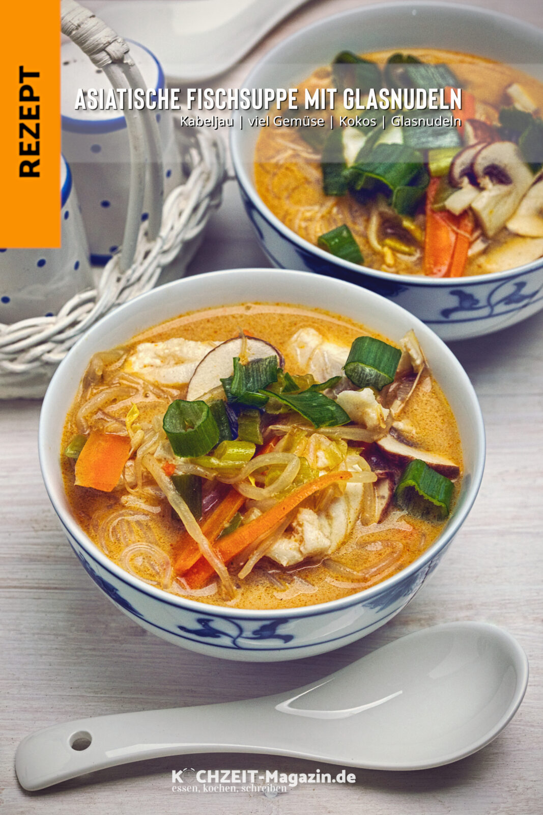 Asiatische Fischsuppe mit Glasnudeln Asiatische Fischsuppe mit Glasnudeln