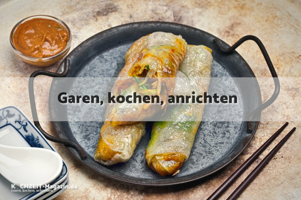 Asiatische Frühlingsrollen garen