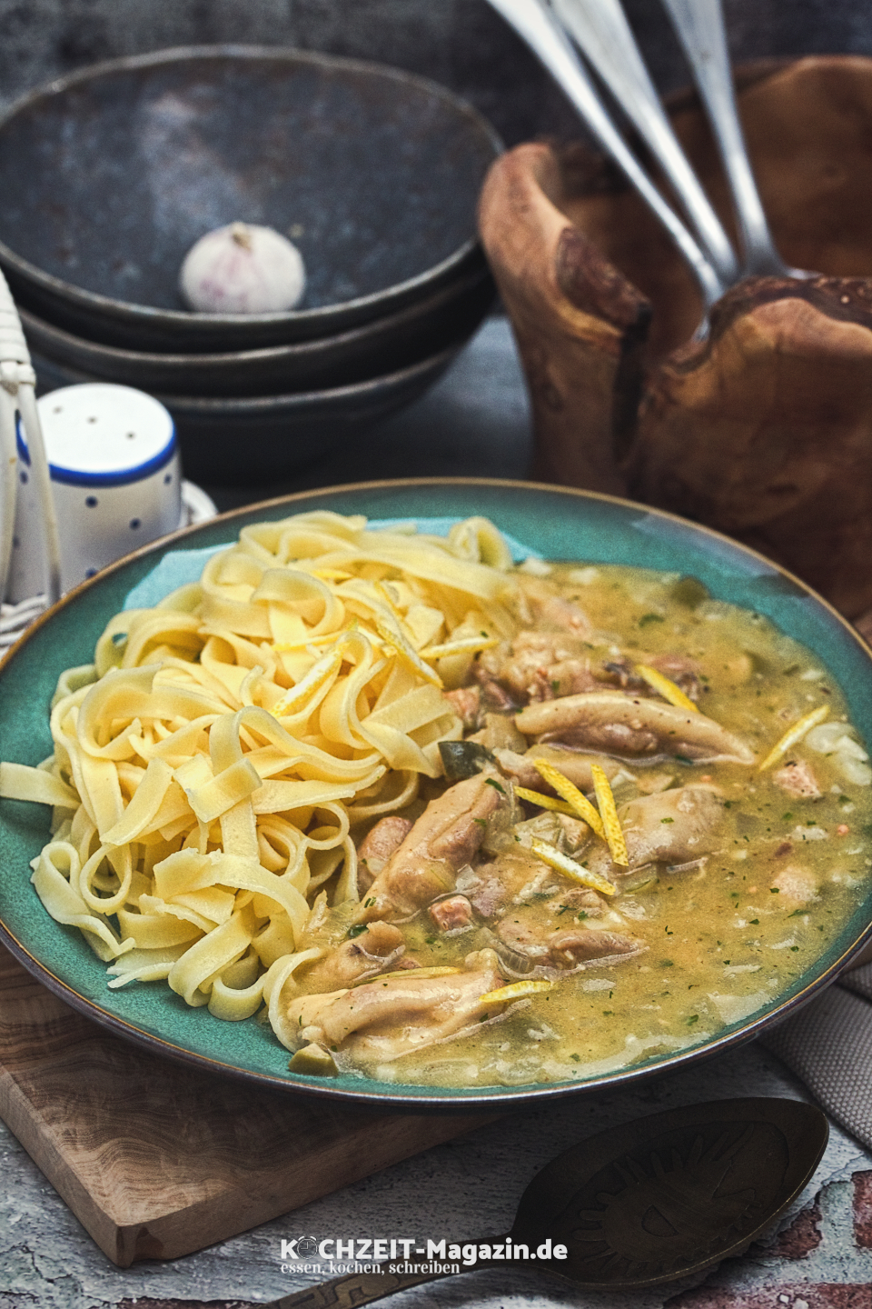 Hühnergeschnetzeltes mit Zitronen Kapern Soße Abbildung 1