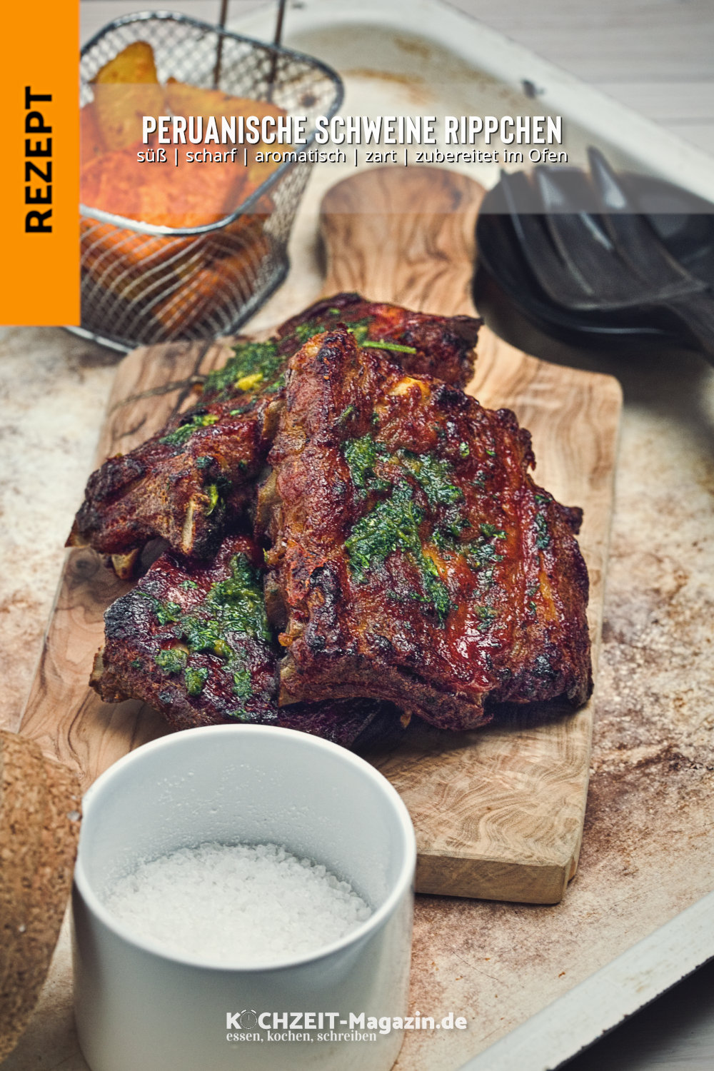  Peruanische Schweine Rippchen mit Kräuter‑Chili‑Salsa