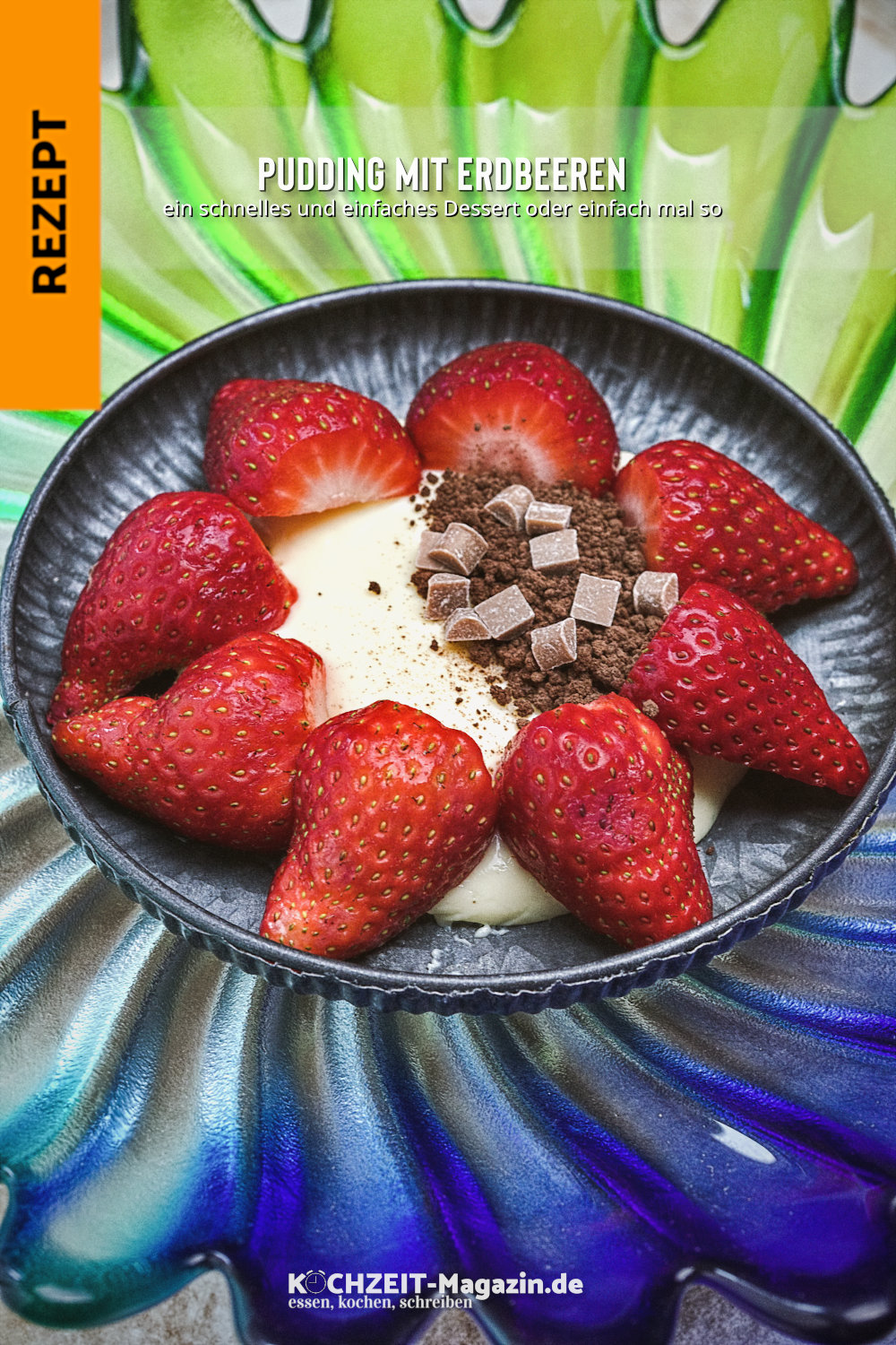 Pudding mit Erdbeeren Pudding mit Erdbeeren