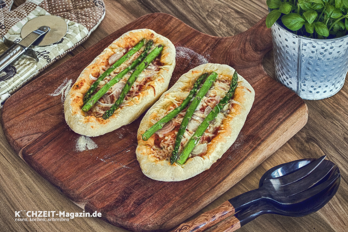 Spargel Pizzaschiffchen Rezept