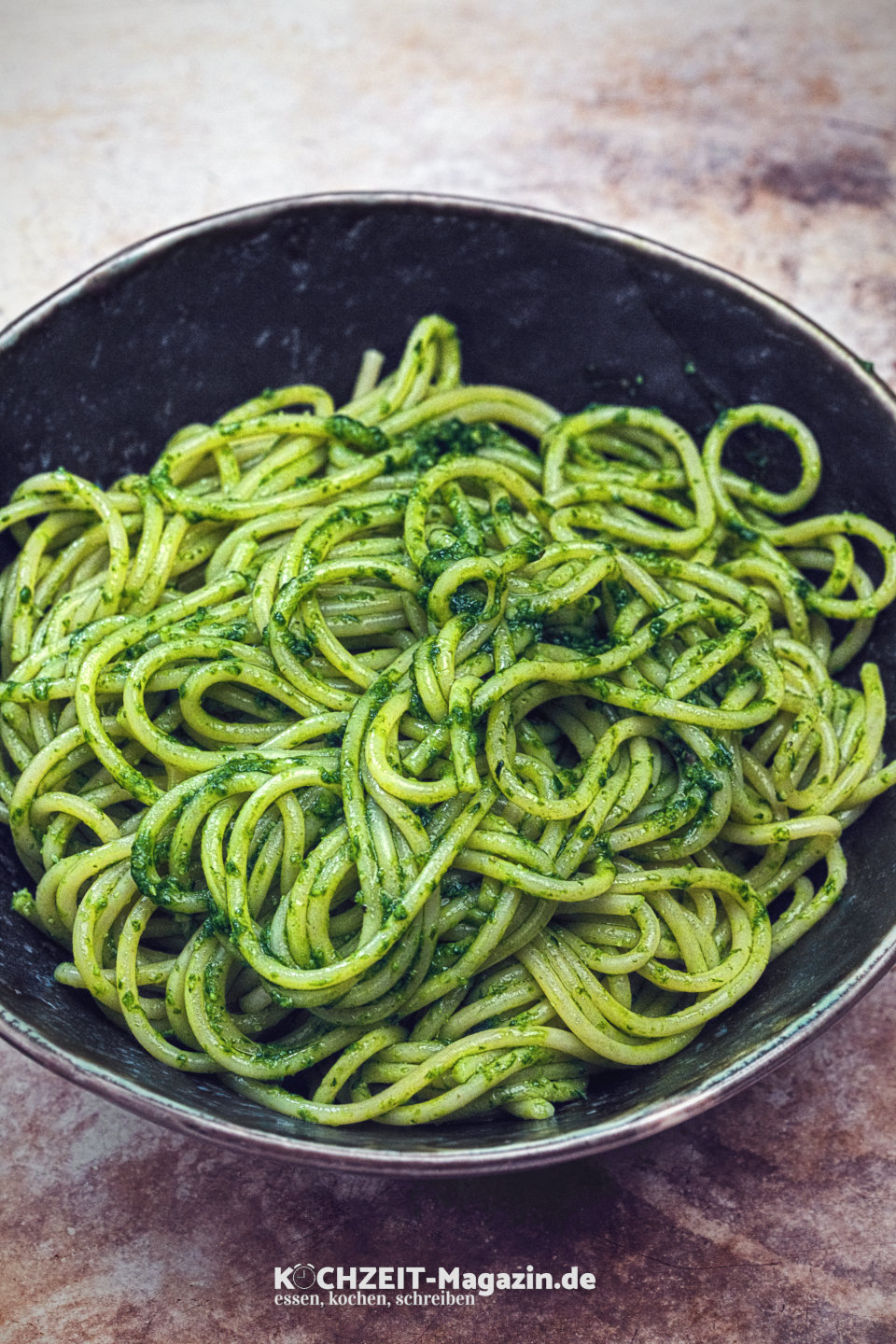 Bärlauch Basilikum Pasta