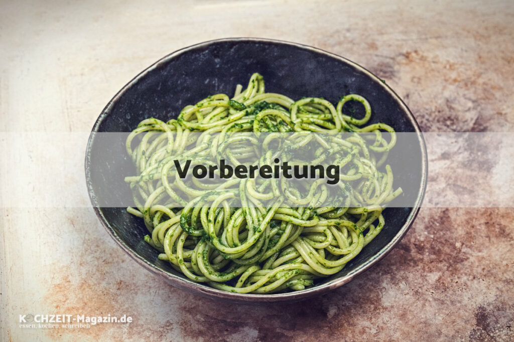 Bärlauch Basilikum Pasta Vorbereitung