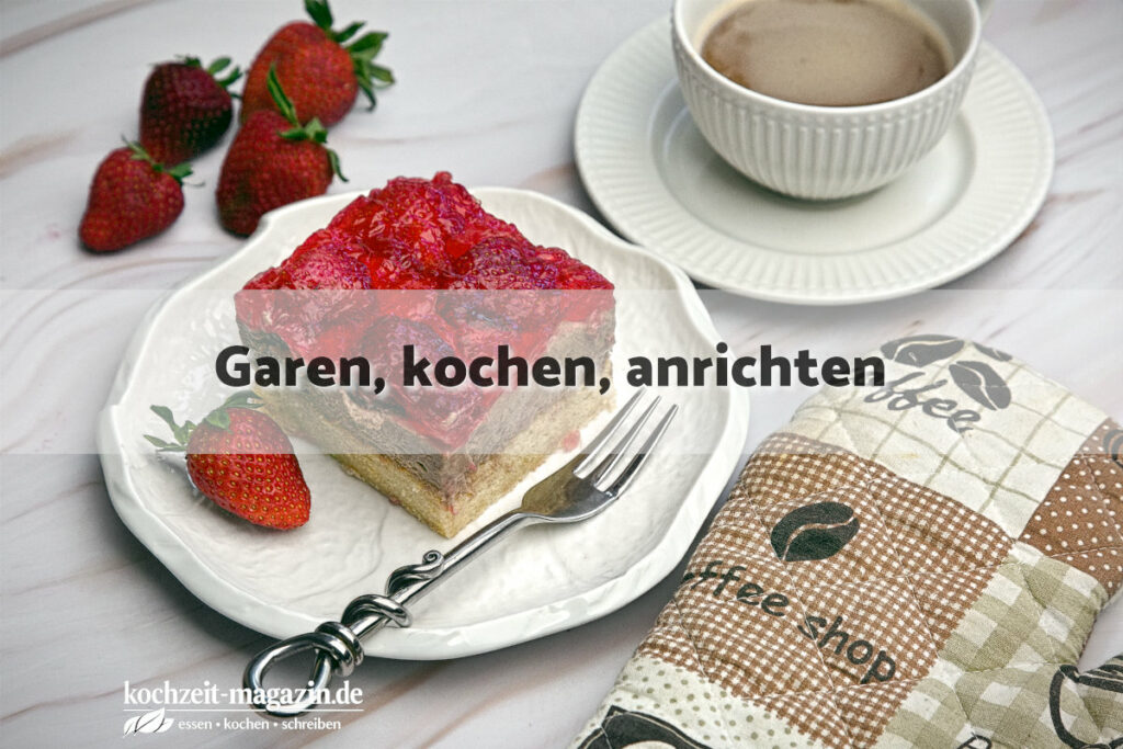 Erbeerkuchen Schokocreme garen
