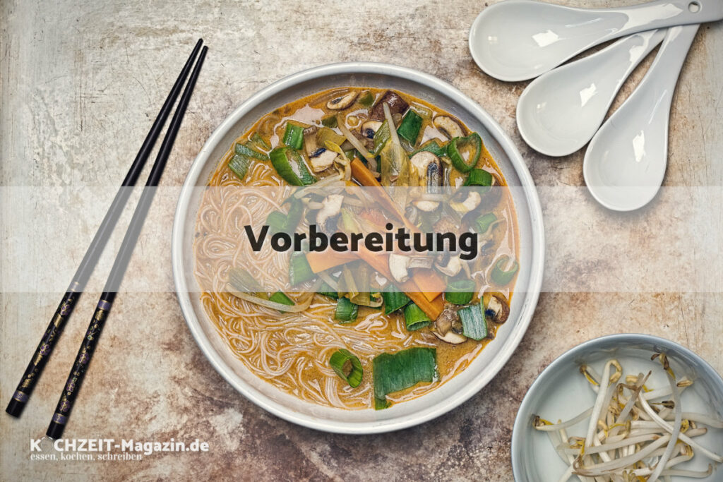 Koreanische Gemüsesuppe Vorbereitung