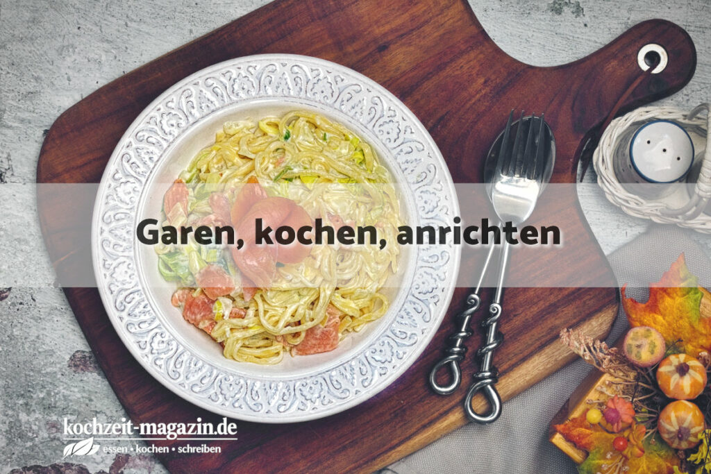 Lachs Zitronen Pasta garen