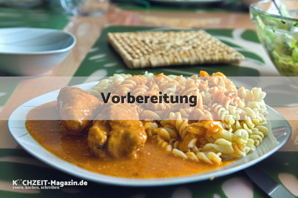 Schweineröllchen mit Soße Vorbereitung