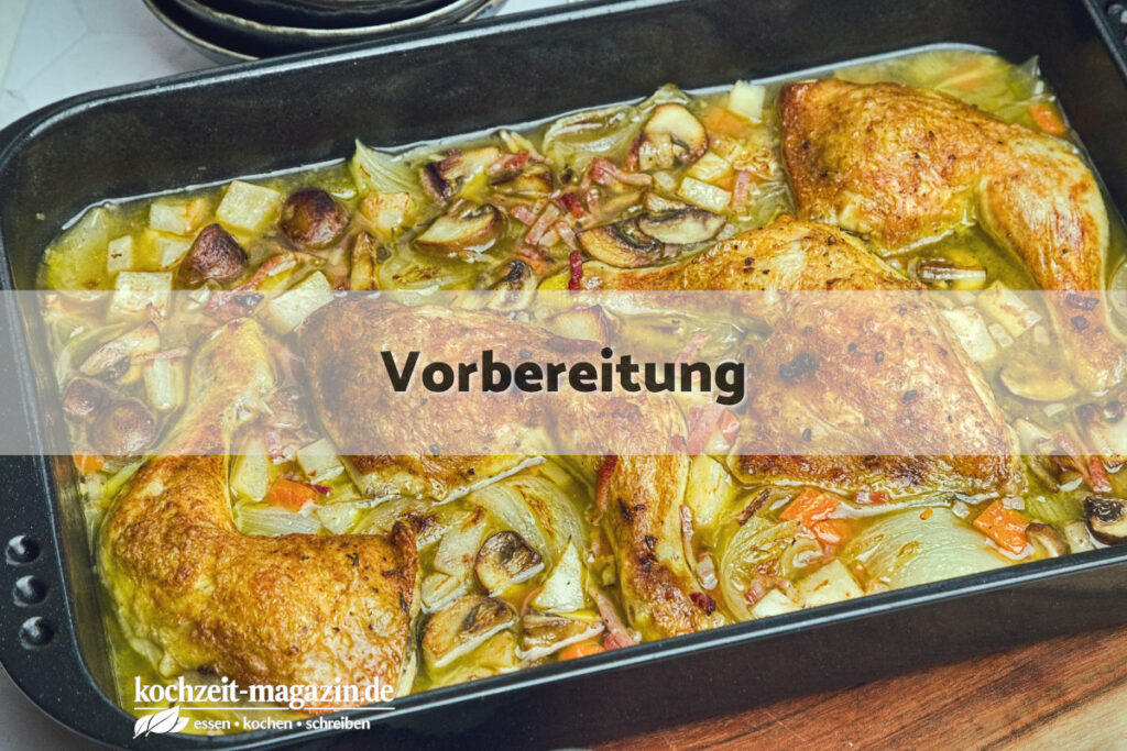 Coq au Vin blanc Vorbereitung