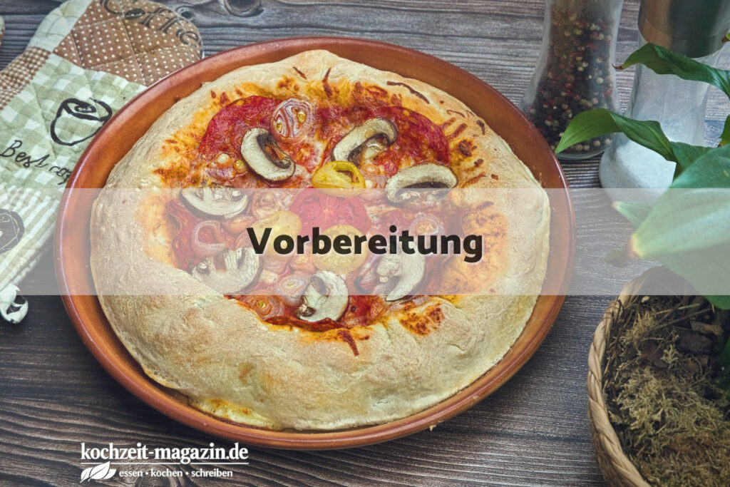 Pizza Salami Fungi vorbereitung