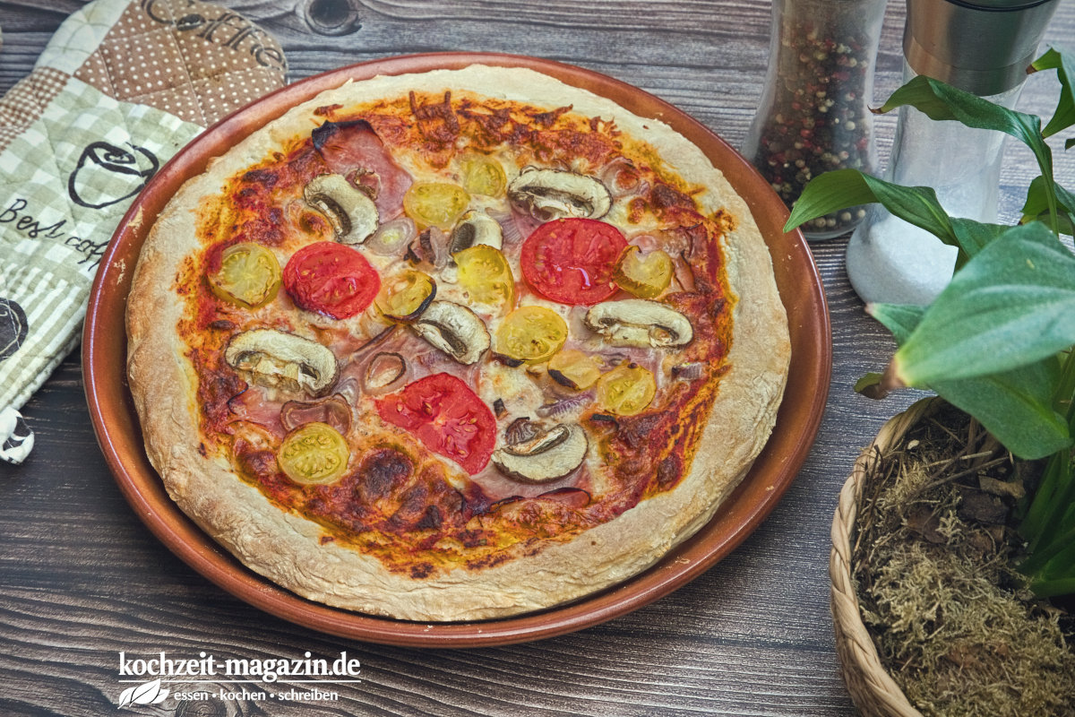 Pizza Schinken Fungi Rezept