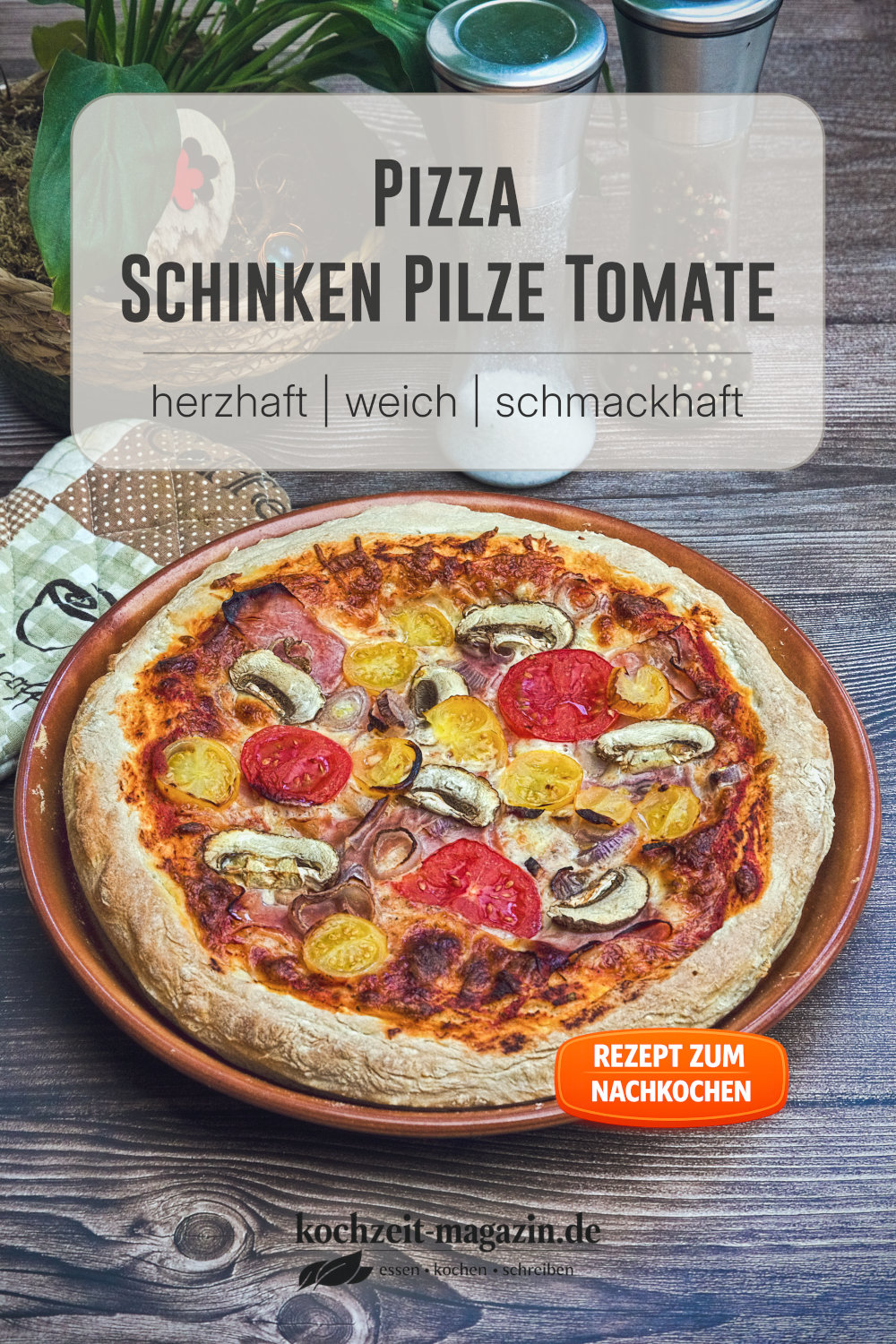 Pizza Schinken Fungi