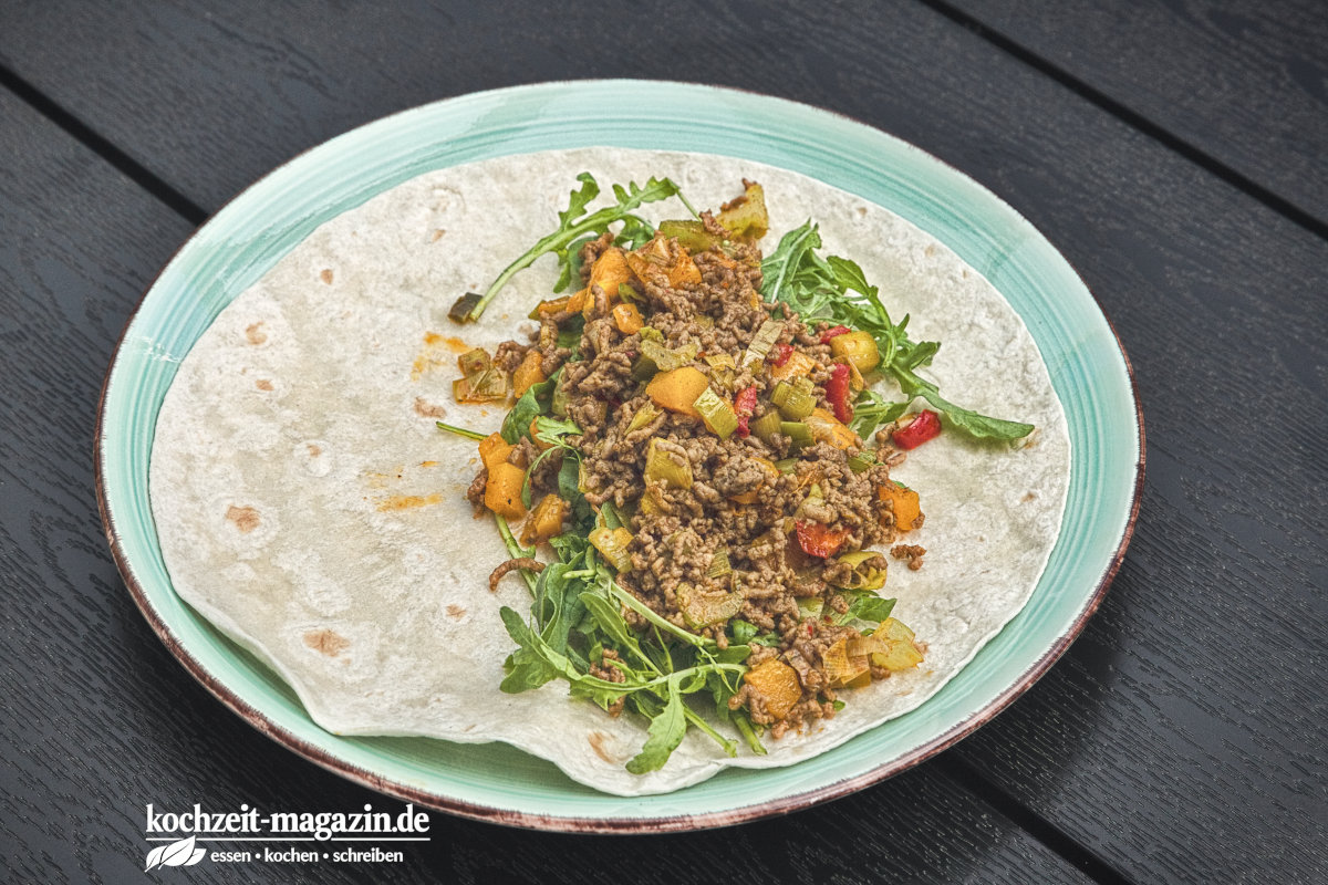 Hackfleisch Gemüse Wraps Rezept