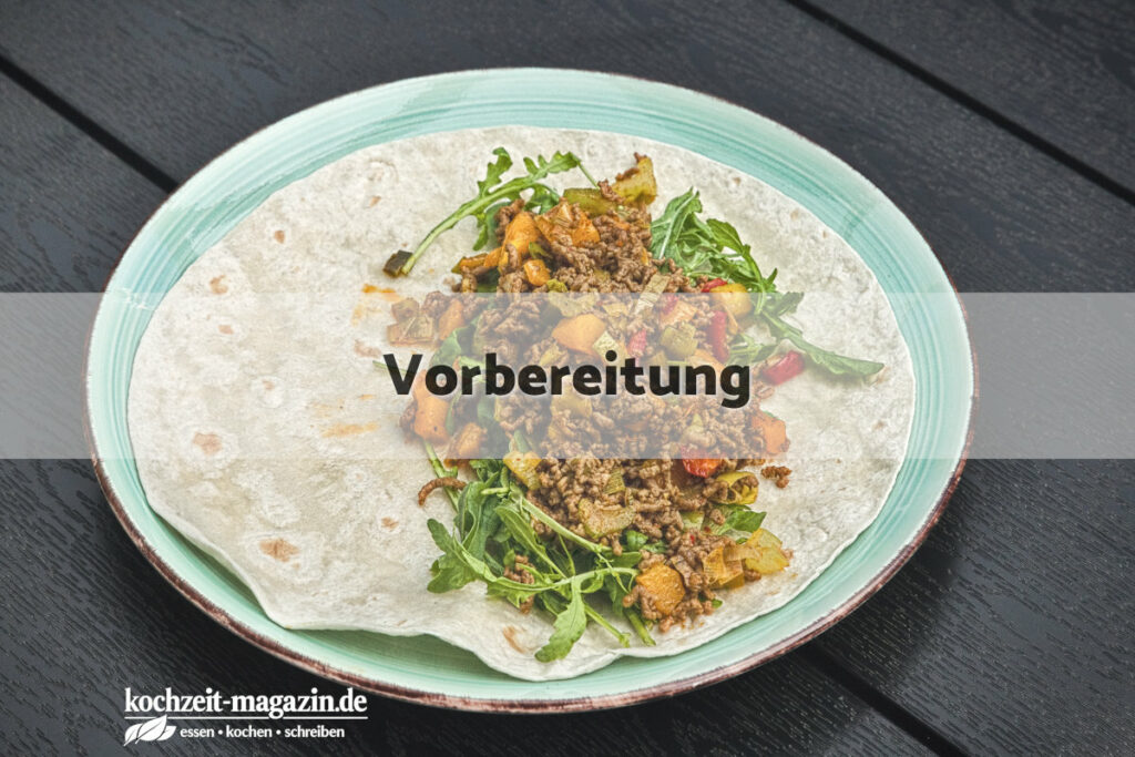 Hackfleisch Gemüse Wraps Vorbereitung