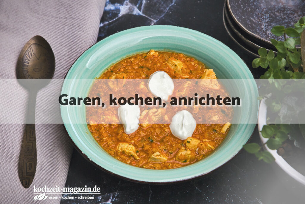 Indisches Dal Hühnchen garen