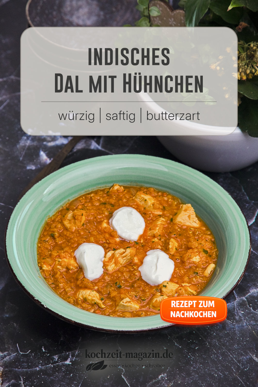 Indisches Dal mit Hühnchen