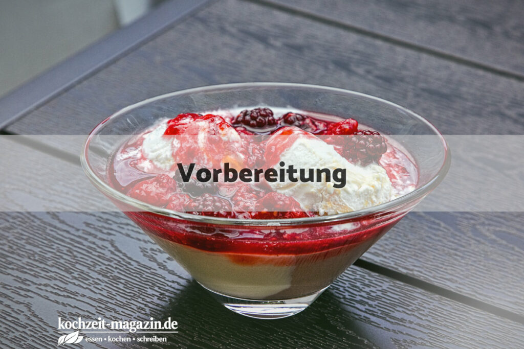 Pudding Eis Früchte Vorbereitung