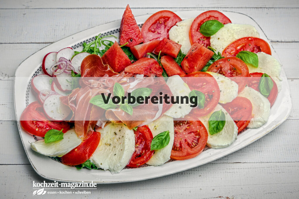 Antipasti Platte Vorbereitung