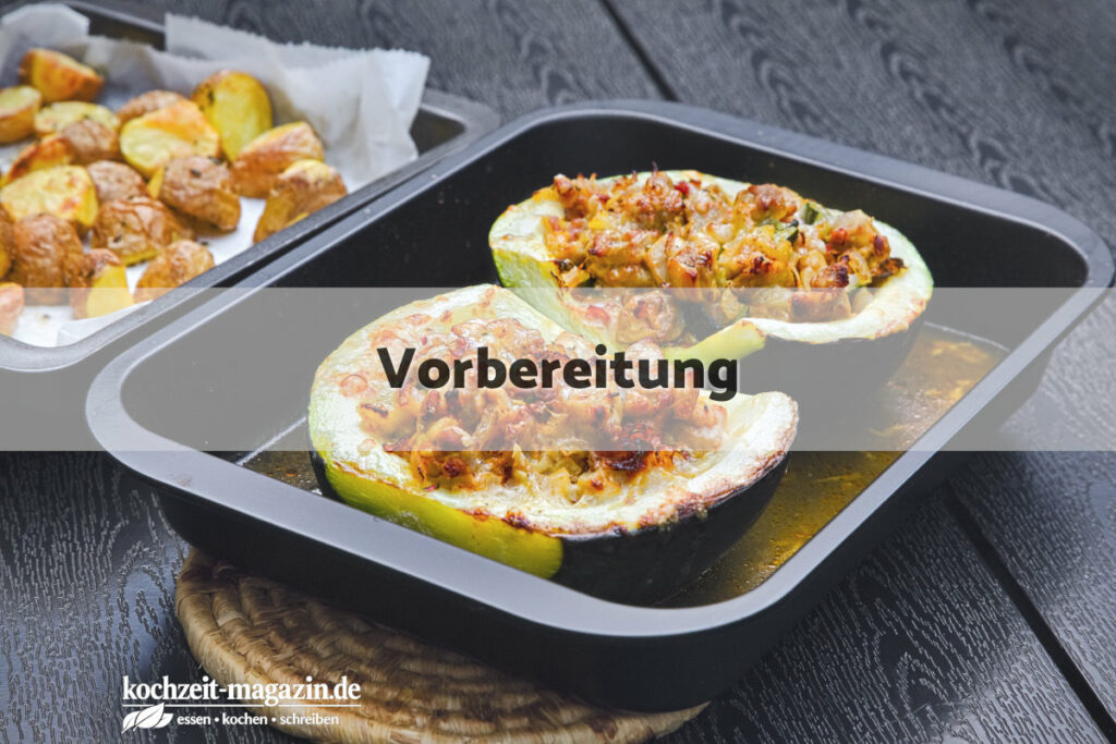 Gefüllte Zucchini mit Huhn Vorbereitung