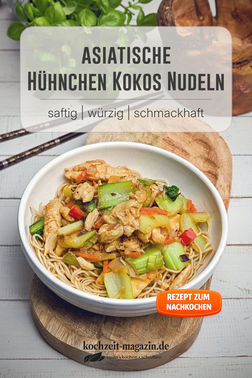 Hühnchen Kokos Nudeln
