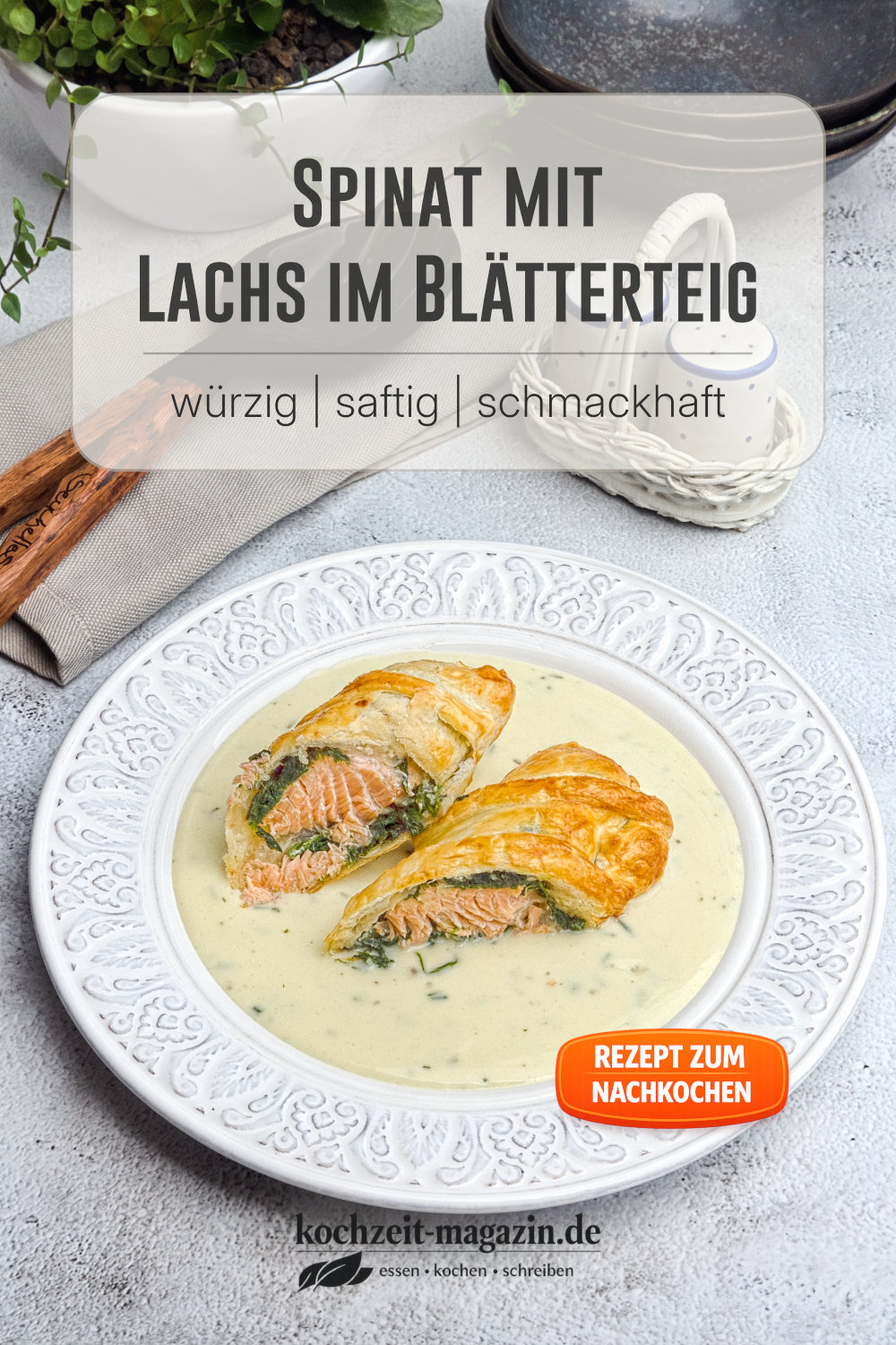 Lachs im Blätterteig
