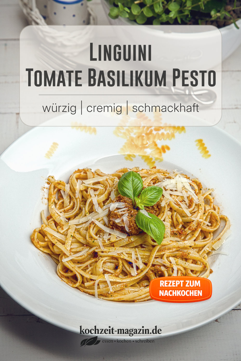 Linguini Tomaten Basilikum Pesto