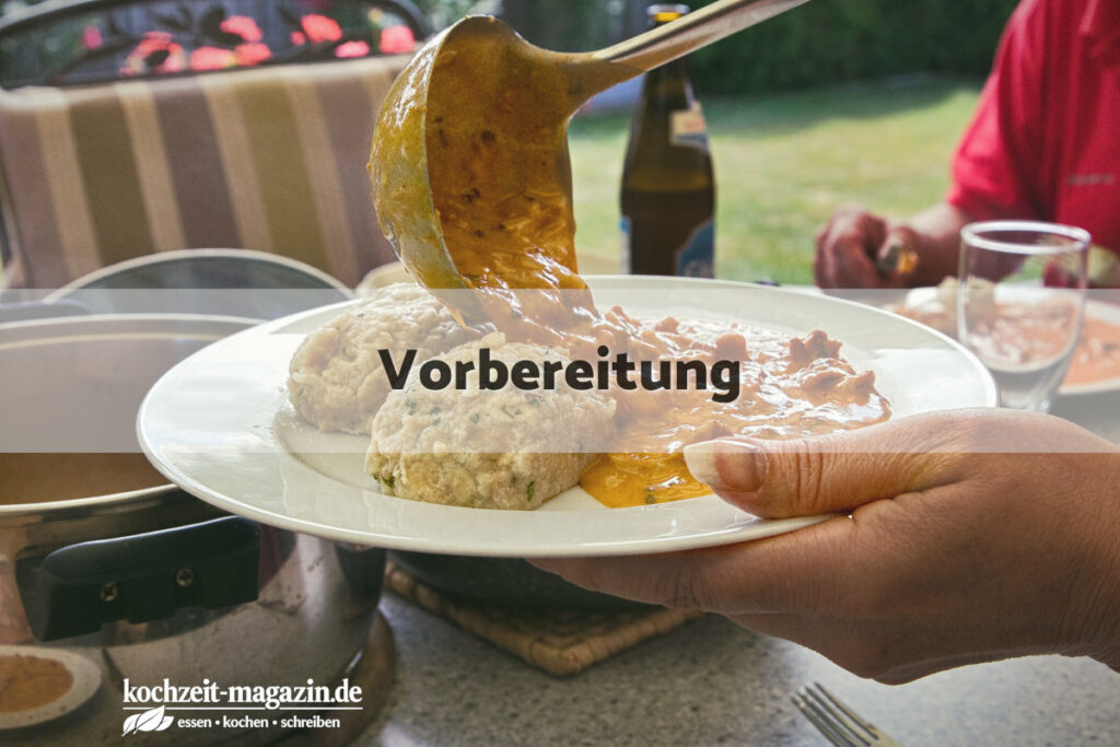 Pfifferlinggulasch Vorbereitung