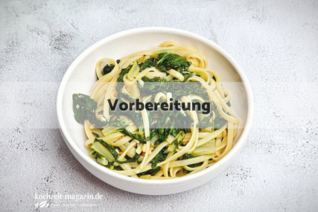 Mangold Pasta Vorbereitung