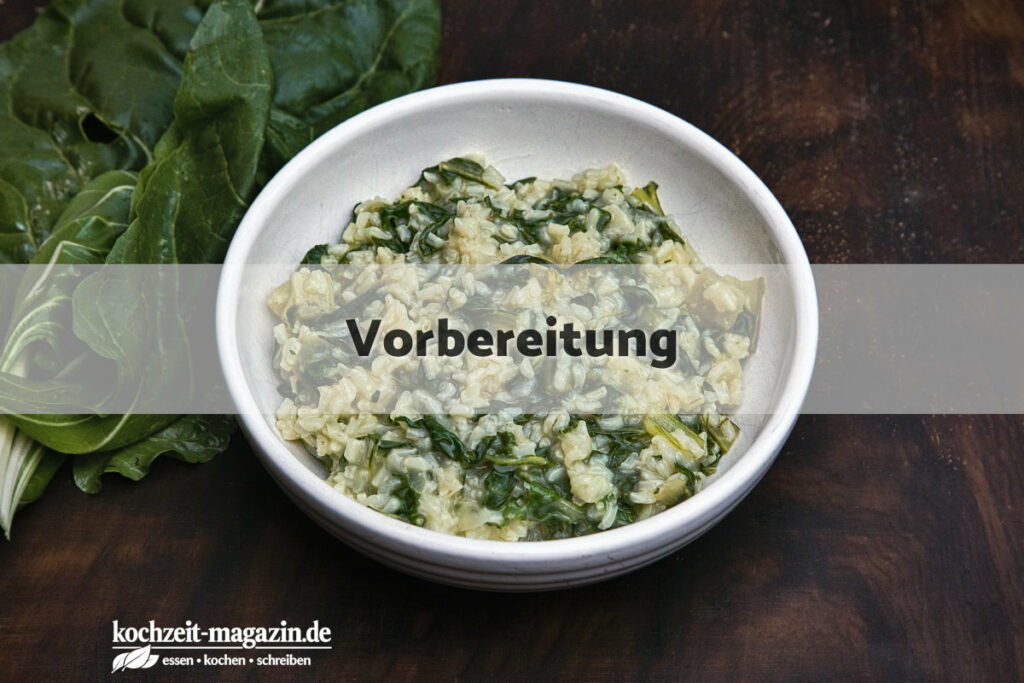 Mangold Risotto Vorbereitung